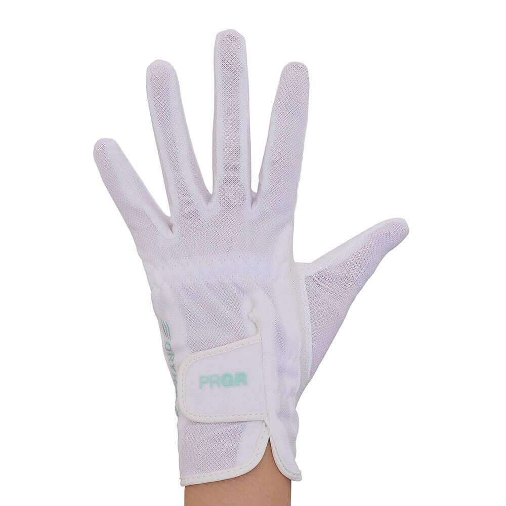 プロギア PRGR　DRY HAND ドライハンド　レディース 両手用 ゴルフグローブ DH-253LW W ホワイト ホワイト（W） 詳細2