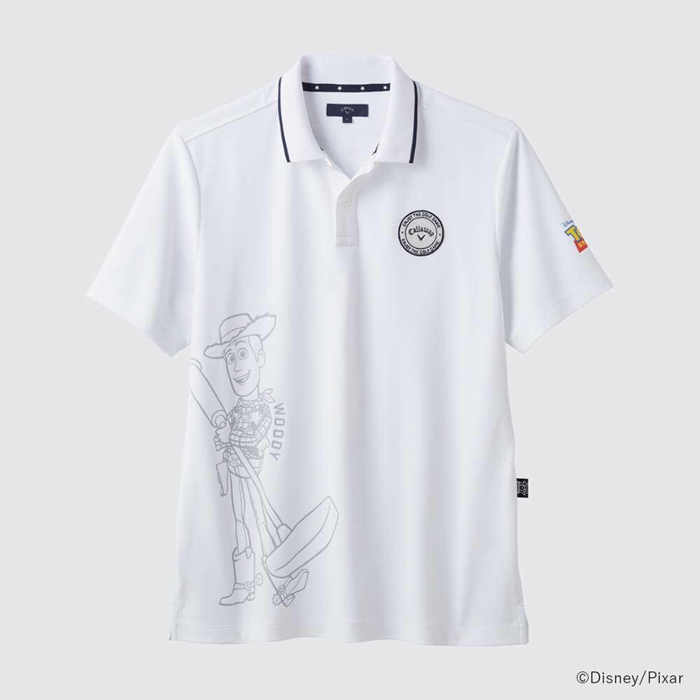 キャロウェイ Callaway　トイ・ストーリー キャロウェイコレクション ワンポイント 半袖 ポロシャツ C25134130 1030 ホワイト　2025年モデル
