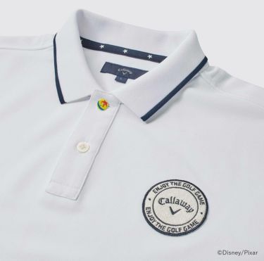キャロウェイ Callaway　トイ・ストーリー キャロウェイコレクション ワンポイント 半袖 ポロシャツ C25134130 1030 ホワイト　2025年モデル 詳細4