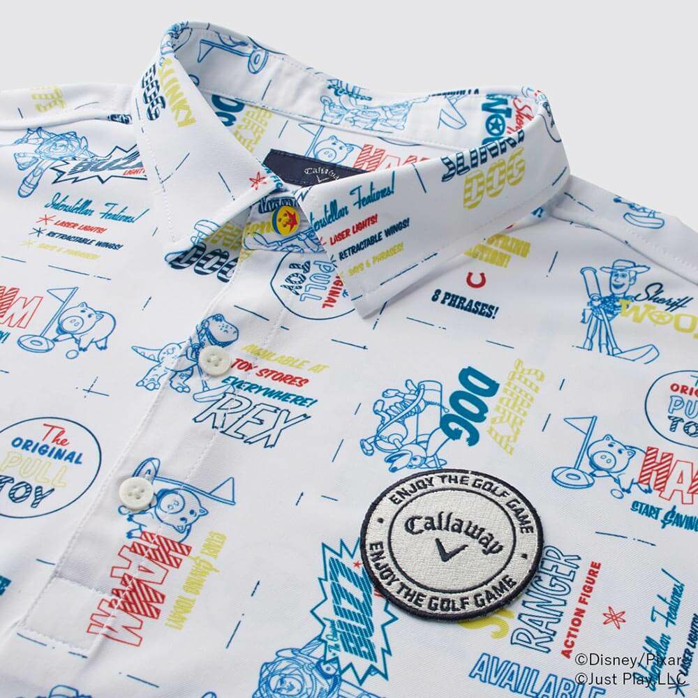 キャロウェイ Callaway　トイ・ストーリー キャロウェイコレクション 総柄 半袖 ポロシャツ C25134131 1031 ホワイト　2025年モデル 詳細3