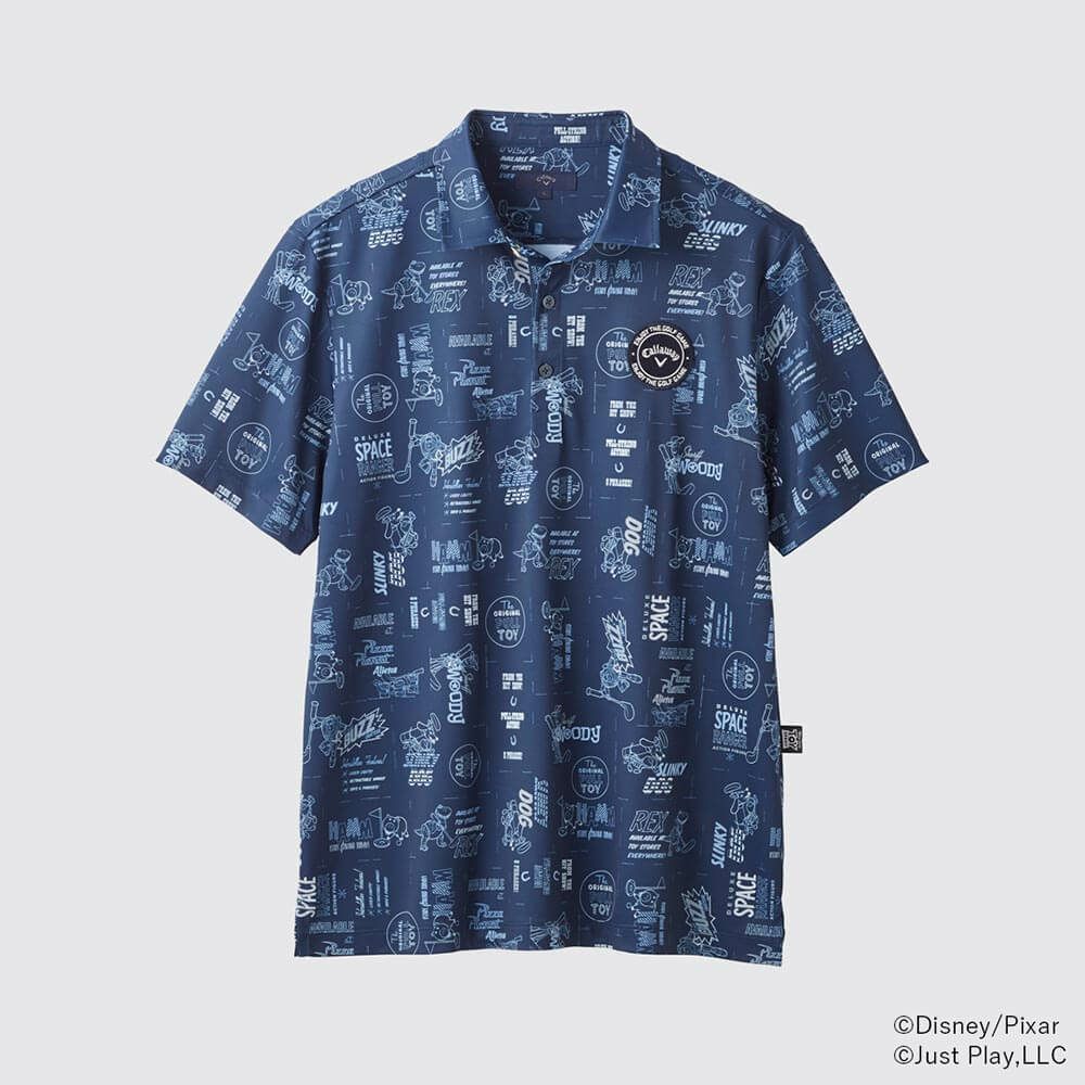 キャロウェイ Callaway　トイ・ストーリー キャロウェイコレクション 総柄 半袖 ポロシャツ C25134131 1120 ネイビー　2025年モデル