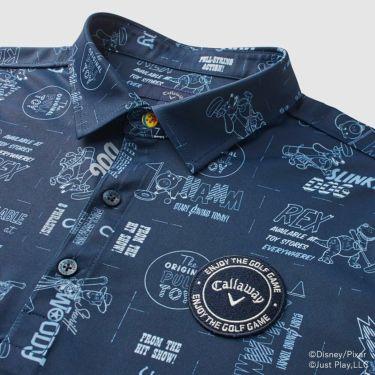 キャロウェイ Callaway　トイ・ストーリー キャロウェイコレクション 総柄 半袖 ポロシャツ C25134131 1120 ネイビー　2025年モデル 詳細3