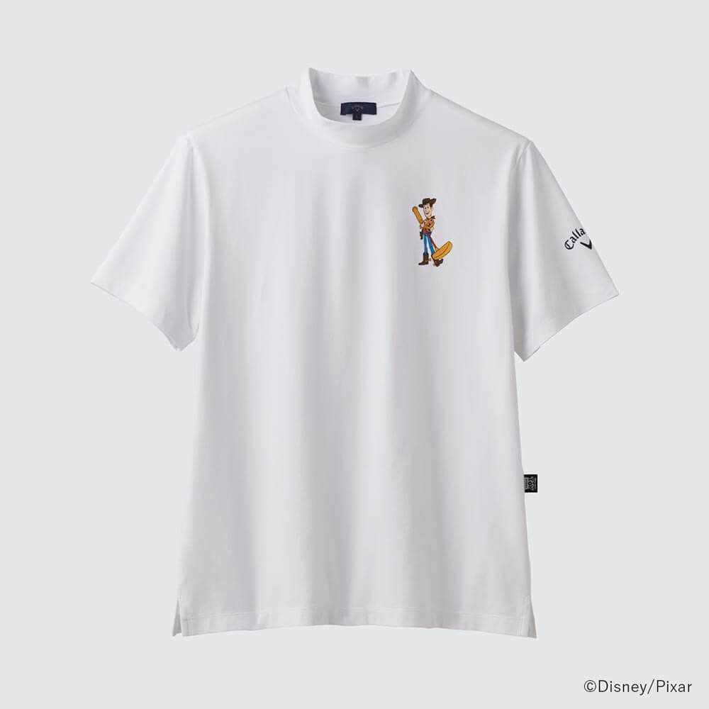 キャロウェイ Callaway　トイ・ストーリー キャロウェイコレクション バックプリント 半袖 モックシャツ C25134132 1030 ホワイト　2025年モデル
