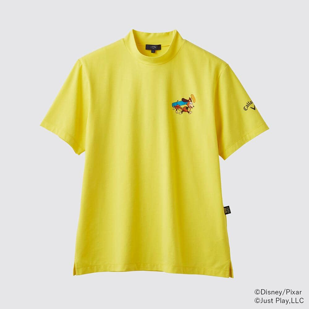 キャロウェイ Callaway　トイ・ストーリー キャロウェイコレクション バックプリント 半袖 モックシャツ C25134132 1062 イエロー　2025年モデル