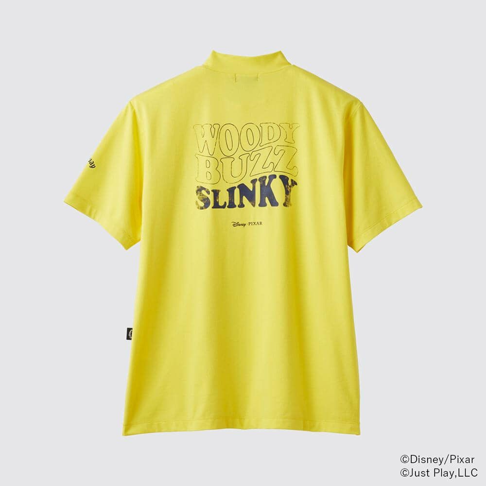 キャロウェイ Callaway　トイ・ストーリー キャロウェイコレクション バックプリント 半袖 モックシャツ C25134132 1062 イエロー　2025年モデル 詳細2
