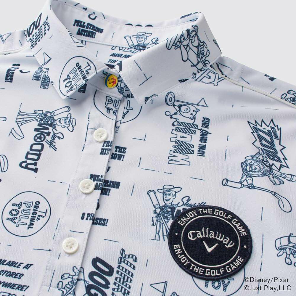 キャロウェイ Callaway　レディース トイ・ストーリー キャロウェイコレクション 総柄 半袖 ポロシャツ C25134231 1030 ホワイト　2025年モデル 詳細3