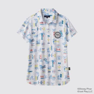 キャロウェイ Callaway　レディース トイ・ストーリー キャロウェイコレクション 総柄 半袖 ポロシャツ C25134231 1031 ホワイト　2025年モデル