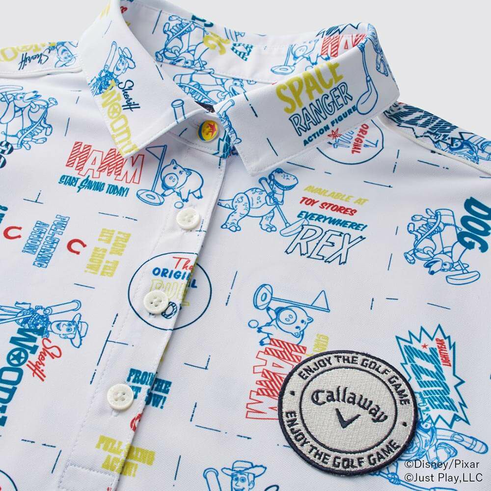 キャロウェイ Callaway　レディース トイ・ストーリー キャロウェイコレクション 総柄 半袖 ポロシャツ C25134231 1031 ホワイト　2025年モデル 詳細3