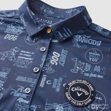 キャロウェイ Callaway　レディース トイ・ストーリー キャロウェイコレクション 総柄 半袖 ポロシャツ C25134231 1120 ネイビー　2025年モデル 詳細3