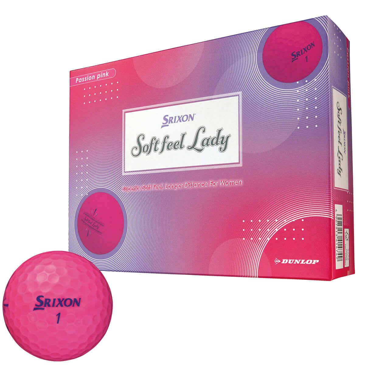 スリクソン　ソフトフィール レディ 2025年モデル　ゴルフボール　1ダース（12球入り）　パッションピンク ピンク