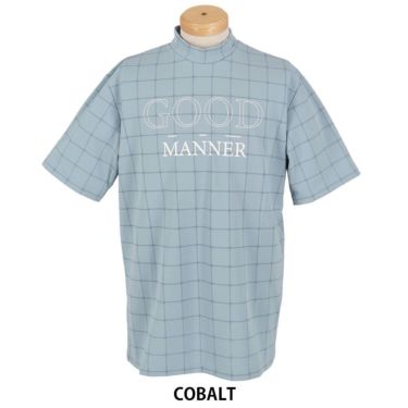 ユナイテッドアローズゴルフ　メンズ ロゴプリント ジャガード 半袖 モックネックシャツ 6017-699-0114　2025年モデル COBALT