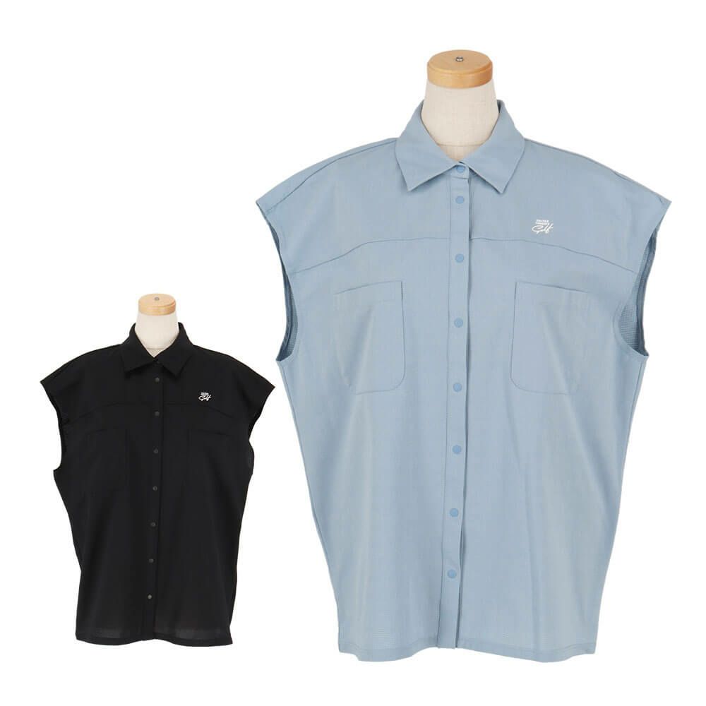 ユナイテッドアローズゴルフ　レディース ロゴプリント ノースリーブ ポロシャツ 6016-699-0002　2025年モデル 詳細1