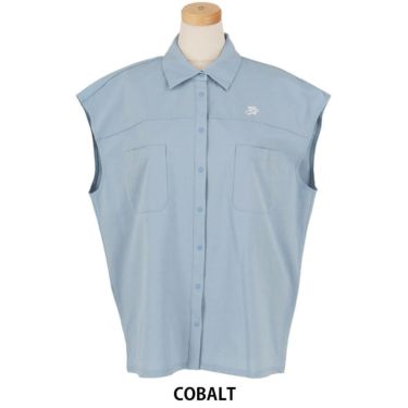 ユナイテッドアローズゴルフ　レディース ロゴプリント ノースリーブ ポロシャツ 6016-699-0002　2025年モデル COBALT