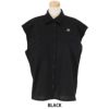 ユナイテッドアローズゴルフ　レディース ロゴプリント ノースリーブ ポロシャツ 6016-699-0002　2025年モデル BLACK