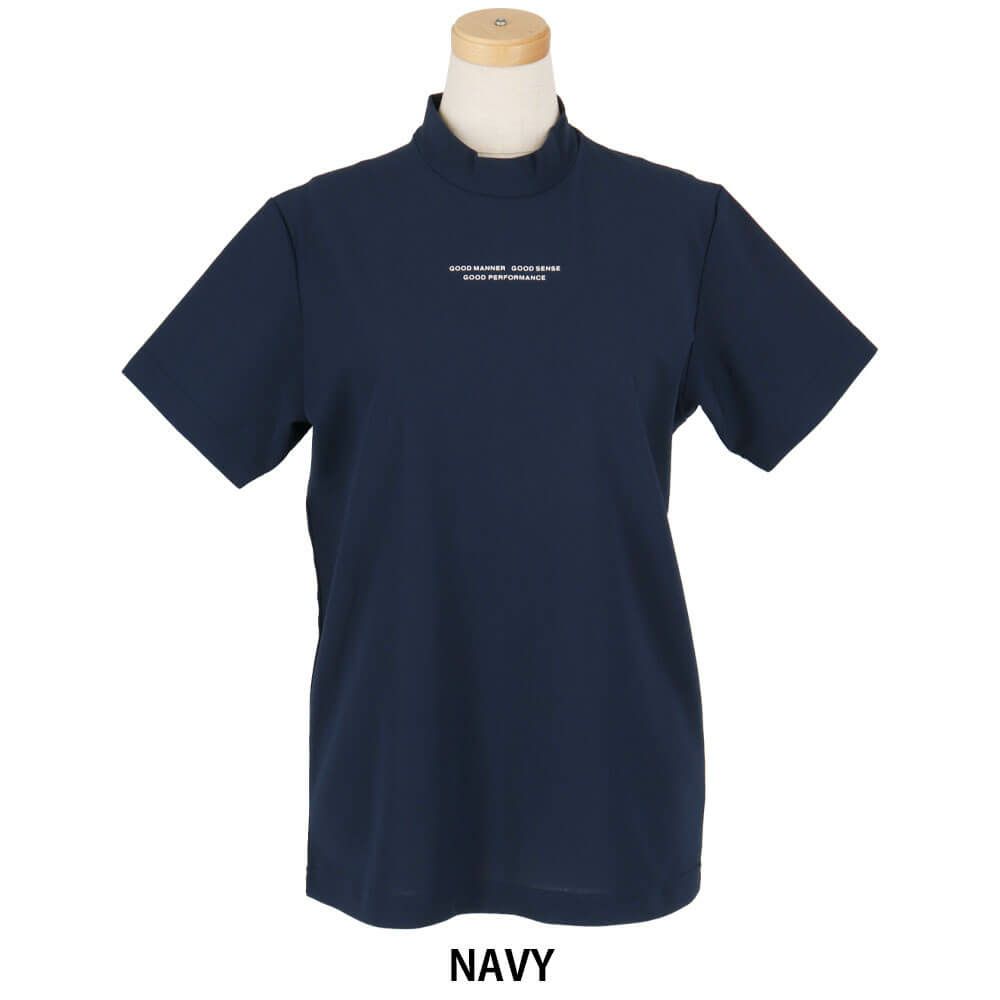 ユナイテッドアローズゴルフ　レディース 鹿の子 半袖 ハイネックシャツ 6017-699-0103　2025年モデル NAVY