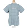 ユナイテッドアローズゴルフ　レディース プレイド ジャガード 半袖 モックネックシャツ 6017-699-0117　2025年モデル COBALT