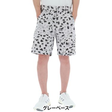 パーリーゲイツ PEARLY GATES　メンズ ヒョウ柄 Pe/Cストレッチコードレーン ショートパンツ 053-5132505　2025年モデル グレーベース