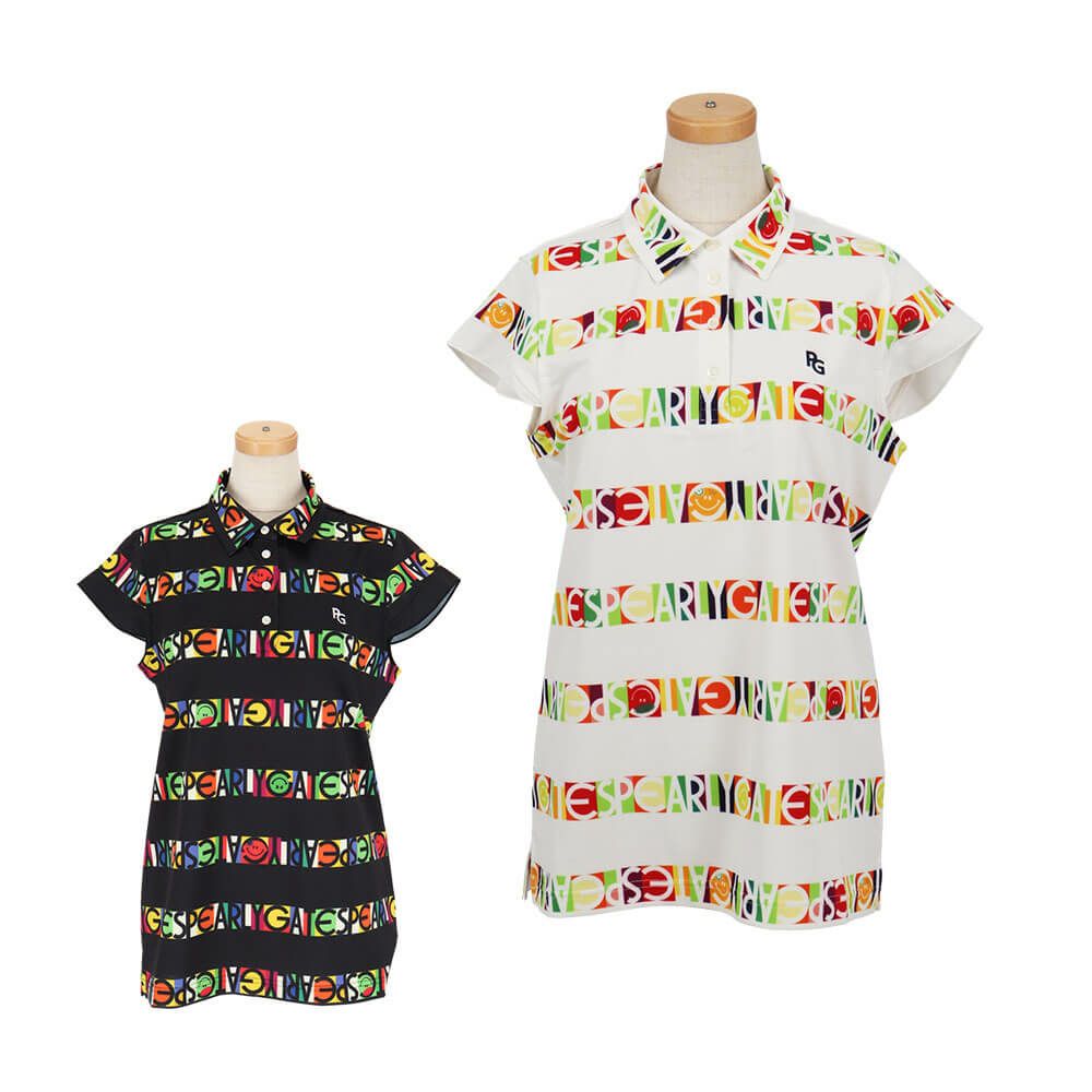 パーリーゲイツ PEARLY GATES　レディース ビオニコ シール ボーダー UV 半袖 ポロシャツ 055-5260608　2025年モデル