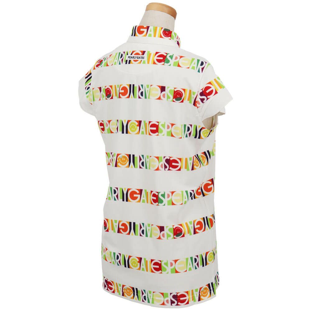 パーリーゲイツ PEARLY GATES　レディース ビオニコ シール ボーダー UV 半袖 ポロシャツ 055-5260608　2025年モデル 詳細2