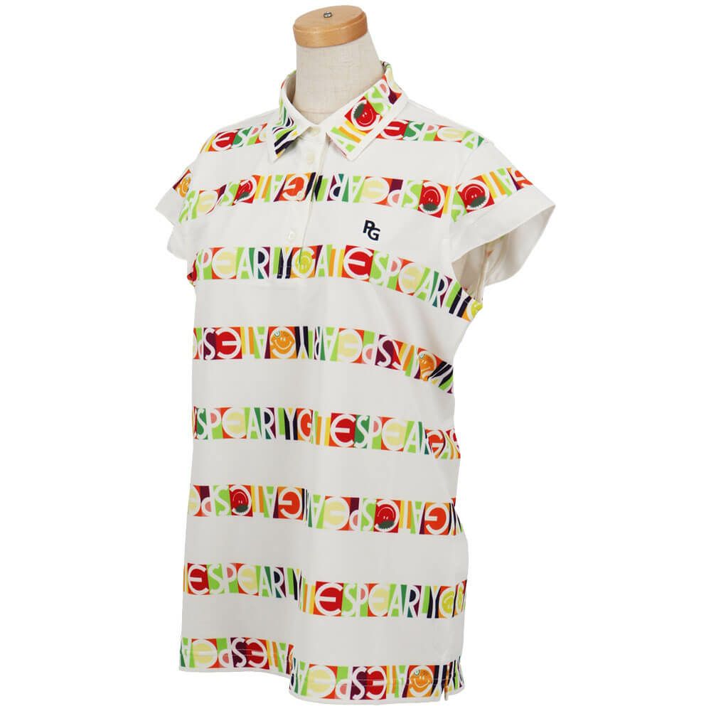 パーリーゲイツ PEARLY GATES　レディース ビオニコ シール ボーダー UV 半袖 ポロシャツ 055-5260608　2025年モデル 詳細3