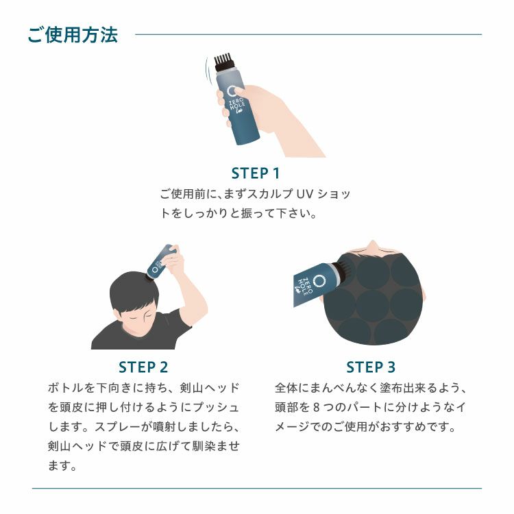 ZERO HOLE lab ゼロホールラボ 日焼け止めスプレー スカルプショット 50g SPF50+ PA++++ 紫外線対策 UVカット 詳細10