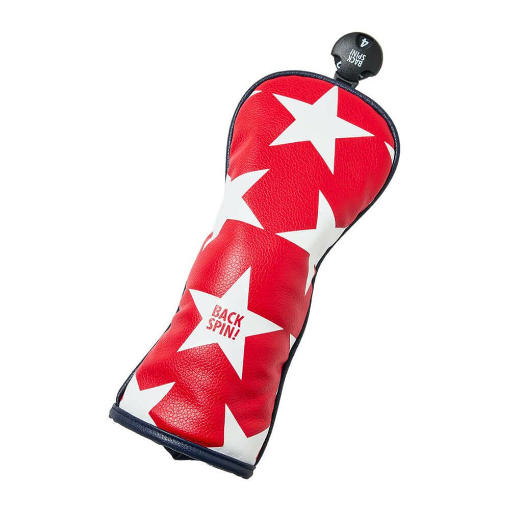 バックスピンゴルフ BACK SPIN! GOLF　スター ユーティリティ用 ヘッドカバー BSBB02H506 RDxWH レッド×ホワイト　2025年モデル 詳細1