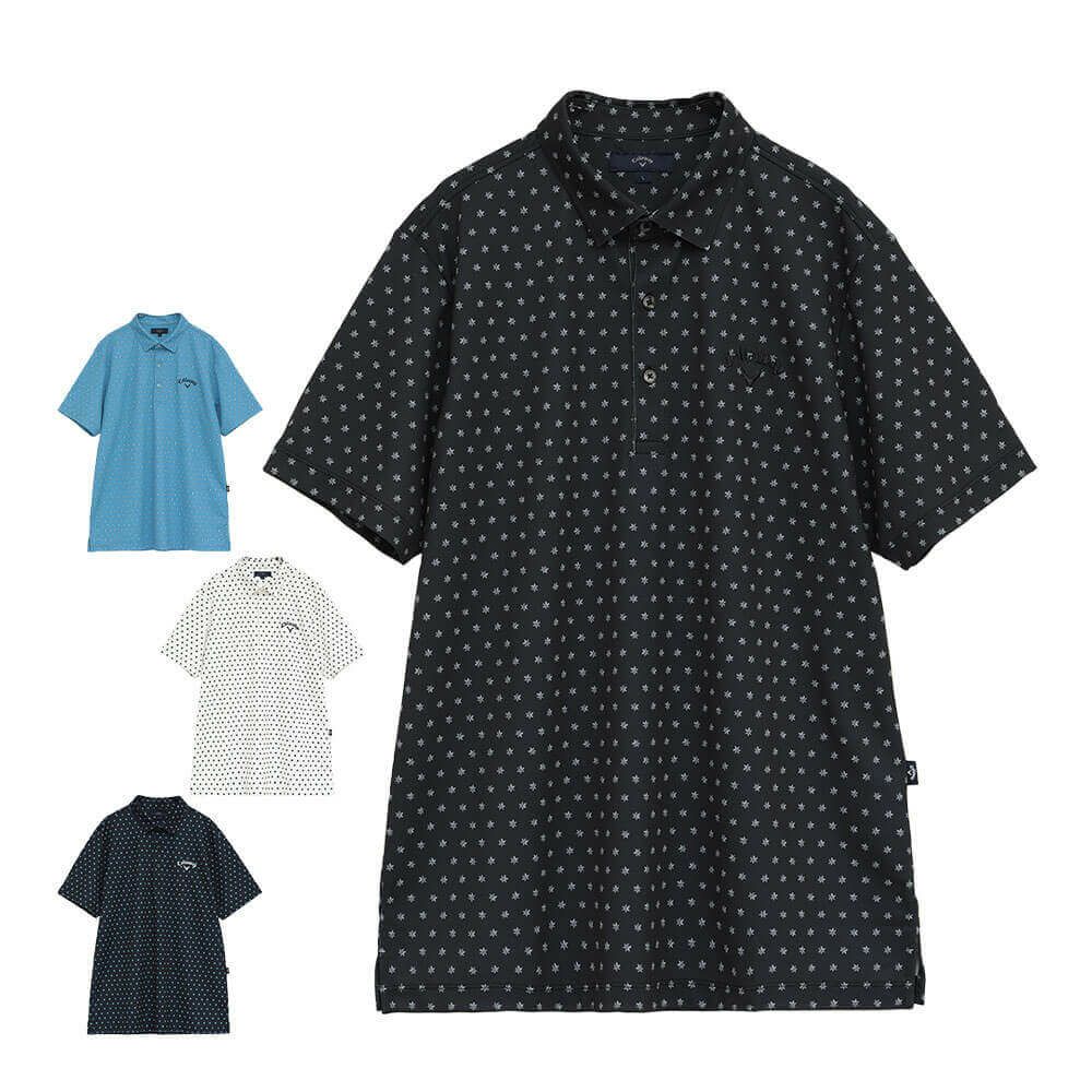 キャロウェイ Callaway　メンズ ミニフラワープリント ハイゲージ カノコ 半袖 ポロシャツ C25234102　2025年モデル 詳細1