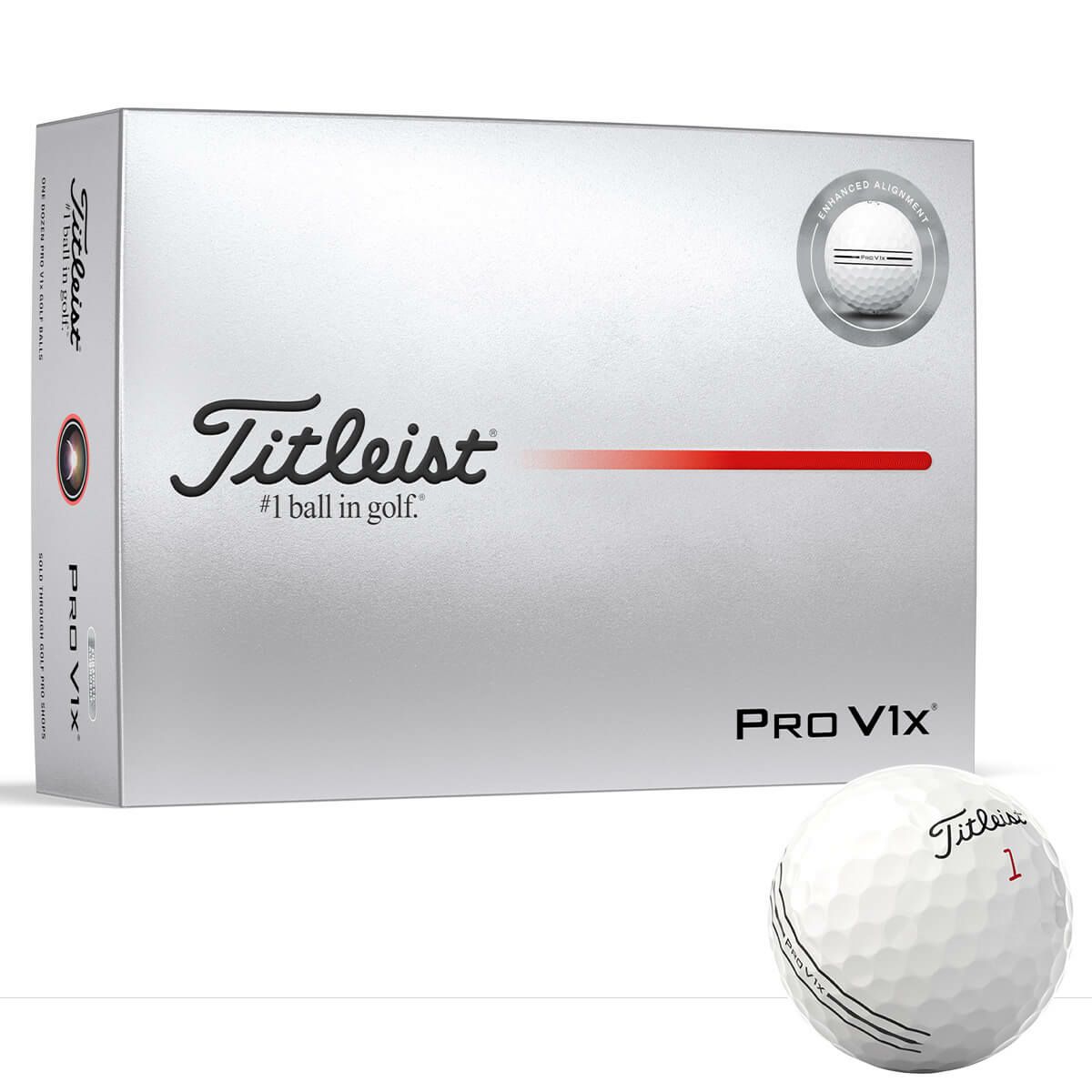 タイトリスト　プロV1x エイム 2025年モデル　ゴルフボール　1ダース（12球入り）　ホワイト ホワイト