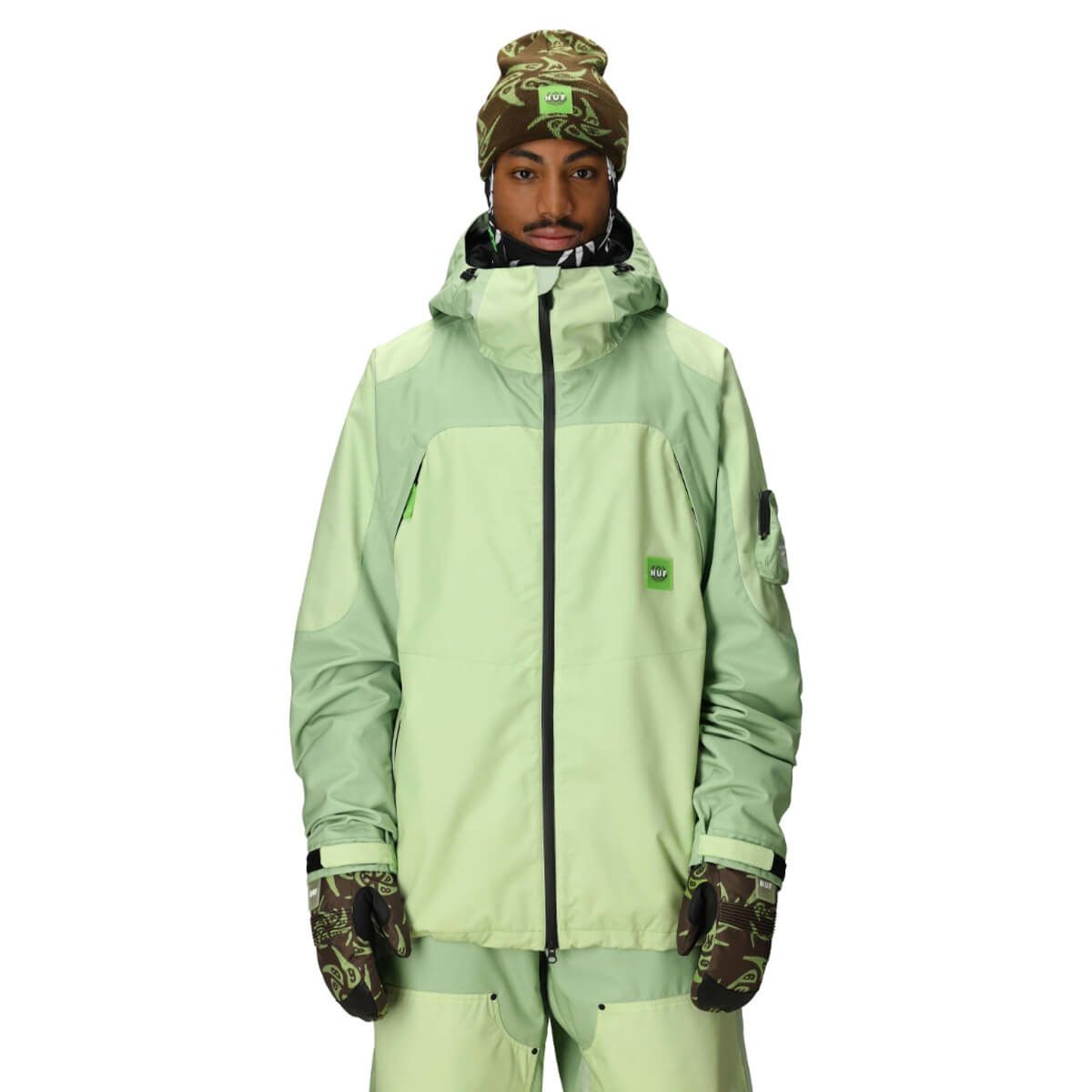 シックスエイトシックス 686　スキー スノーボードウェア ハフ ダブルシェルジャケット MENS 686 HUF DOUBLE H SHELL JACKET M5WN160-HGRN 2025-2026 HUF GREEN COLORBLOCK