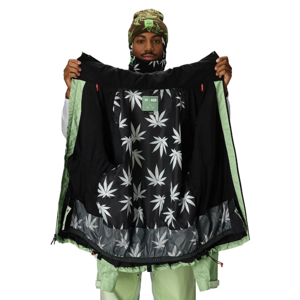 シックスエイトシックス 686　スキー スノーボードウェア ハフ ダブルシェルジャケット MENS 686 HUF DOUBLE H SHELL JACKET M5WN160-HGRN 2025-2026 HUF GREEN COLORBLOCK 詳細3