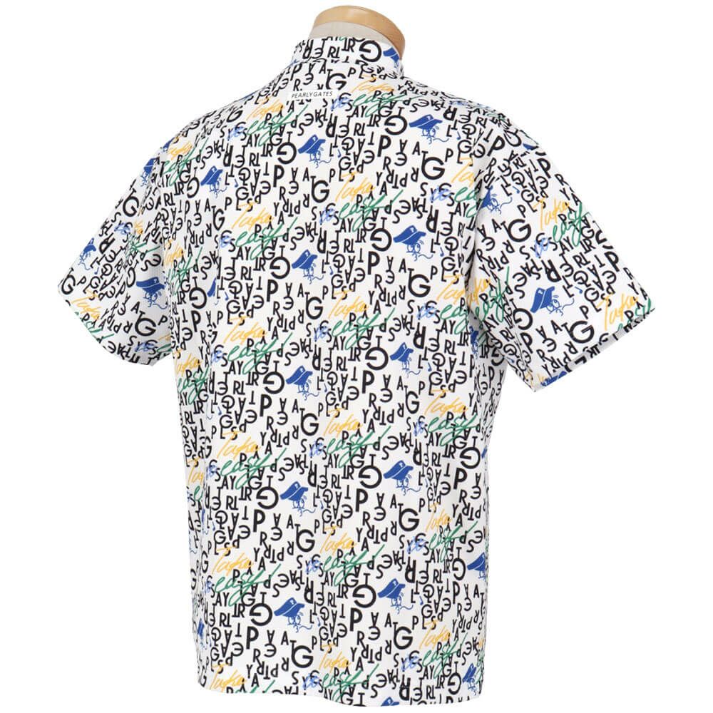 パーリーゲイツ PEARLY GATES　メンズ BALLくんロゴ 総柄プリント半袖 モックネックシャツ 053-5267705　2025年モデル 詳細2