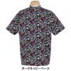 パーリーゲイツ PEARLY GATES　メンズ BALLくんロゴ 総柄プリント半袖 モックネックシャツ 053-5267705　2025年モデル ダークネイビーベース