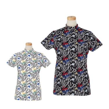 パーリーゲイツ PEARLY GATES　レディース BALLくんロゴ 総柄プリント半袖 モックネックシャツ 055-5267706　2025年モデル 詳細1