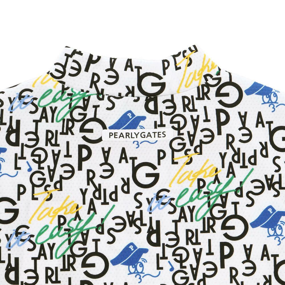 パーリーゲイツ PEARLY GATES　レディース BALLくんロゴ 総柄プリント半袖 モックネックシャツ 055-5267706　2025年モデル 詳細5