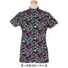パーリーゲイツ PEARLY GATES　レディース BALLくんロゴ 総柄プリント半袖 モックネックシャツ 055-5267706　2025年モデル ダークネイビーベース