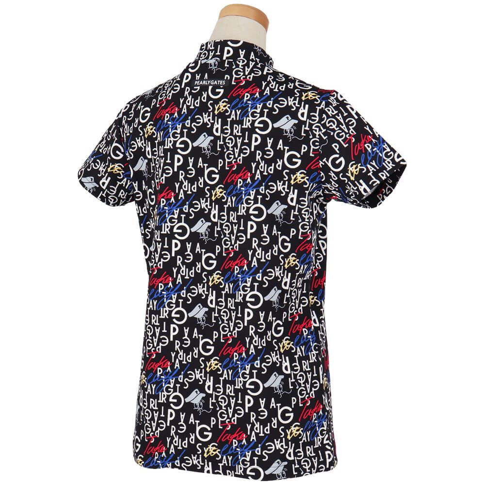 パーリーゲイツ PEARLY GATES　レディース BALLくんロゴ 総柄プリント半袖 モックネックシャツ 055-5267706　2025年モデル 詳細6