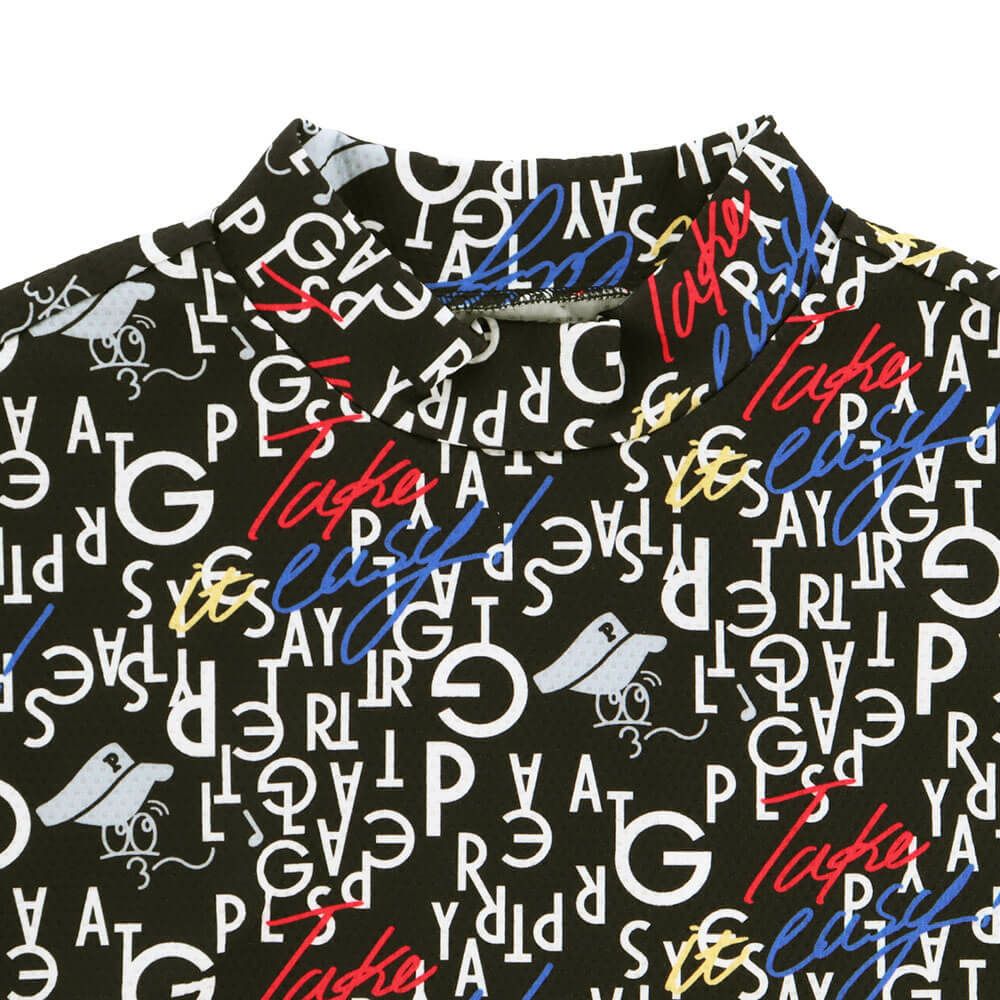 パーリーゲイツ PEARLY GATES　レディース BALLくんロゴ 総柄プリント半袖 モックネックシャツ 055-5267706　2025年モデル 詳細8