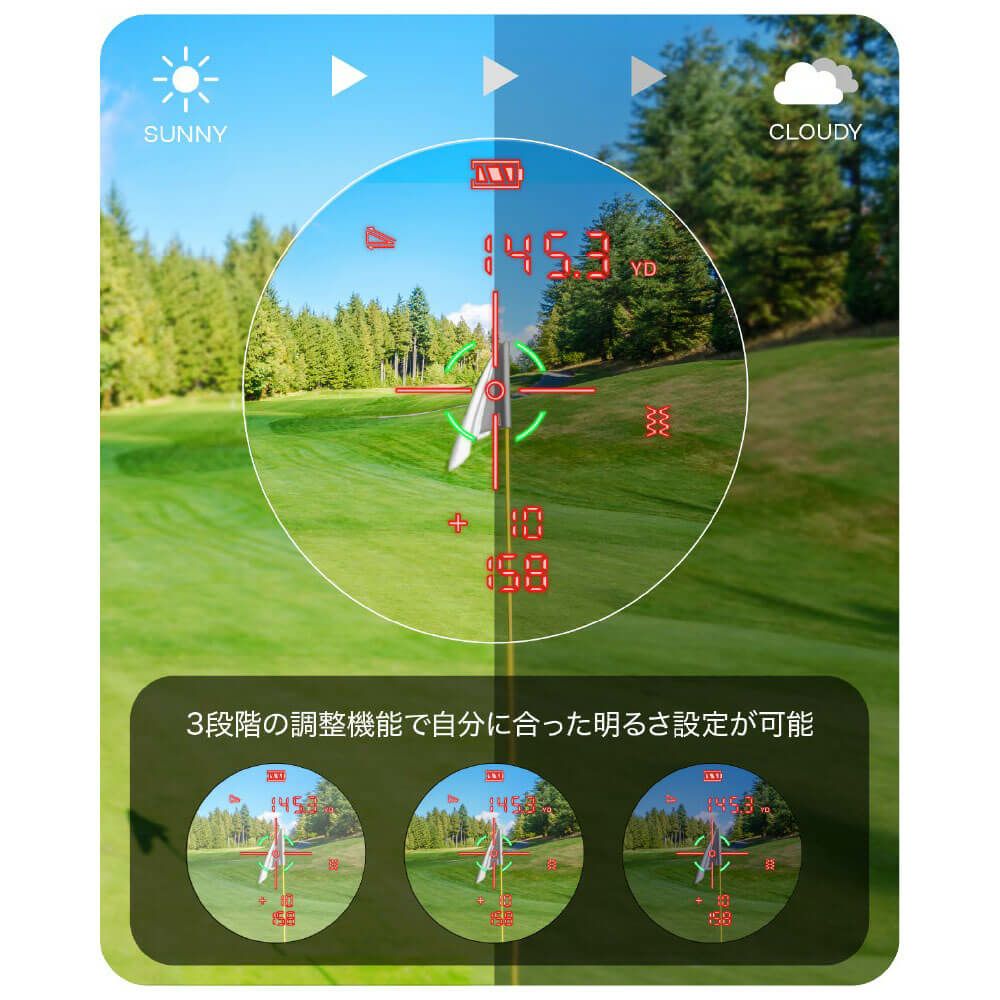 ショットナビ　レーザー距離計　Laser Sniper RAYS GR＋ レーザー スナイパー レイズ グリーン＆レッド プラス　ホワイト 詳細2