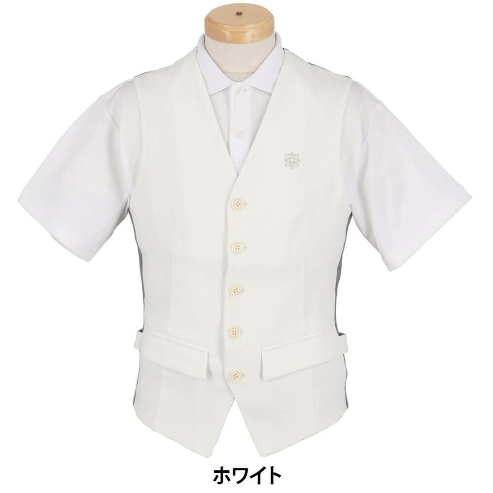 セントアンドリュース St ANDREWS　メンズ ラメジャガード ジレ 042-1258901 ホワイト