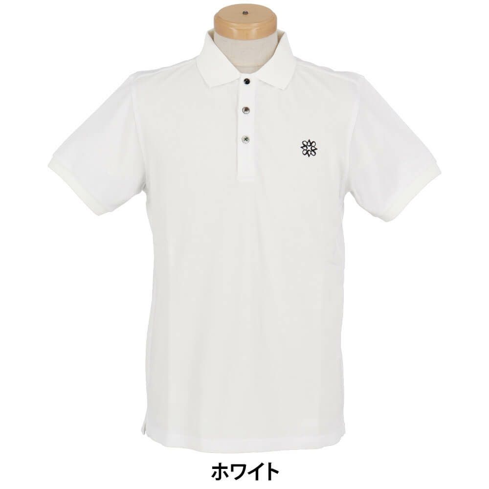 セントアンドリュース St ANDREWS　メンズ 変形 鹿の子 半袖 ポロシャツ 042-1960101 ホワイト