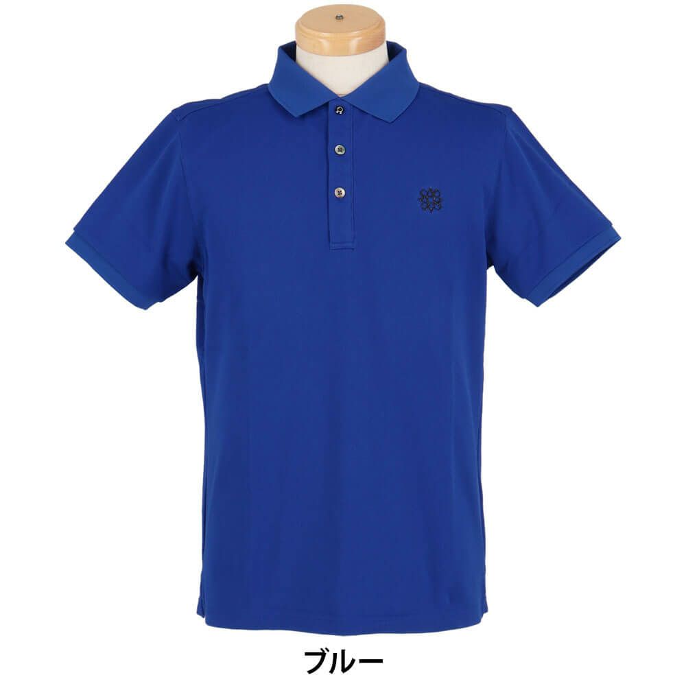 セントアンドリュース St ANDREWS　メンズ 変形 鹿の子 半袖 ポロシャツ 042-1960101 ブルー