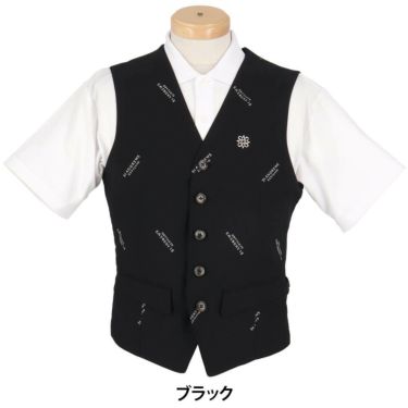 セントアンドリュース St ANDREWS　メンズ ロゴジャガード ジレ 042-2258901 ブラック