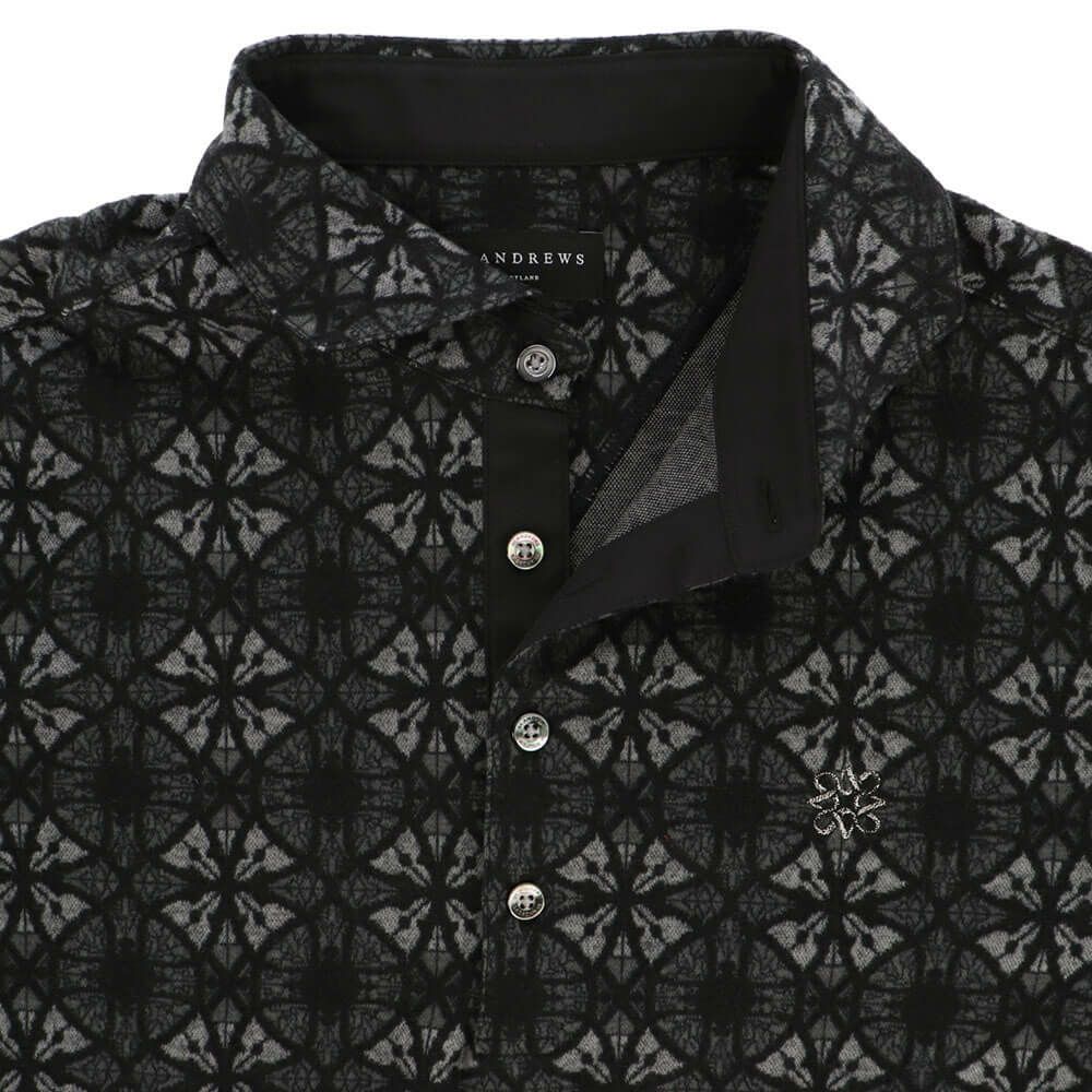 セントアンドリュース St ANDREWS　メンズ エディンパラン ステンドグラス ジャガード 長袖 ポロシャツ 042-2261003 詳細4