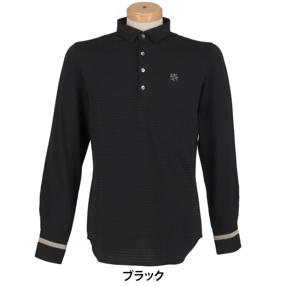 セントアンドリュース St ANDREWS　メンズ サッカー ストレッチ 長袖 ポロシャツ 042-2261101 ブラック
