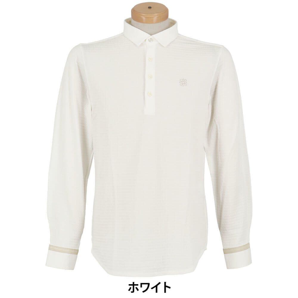 セントアンドリュース St ANDREWS　メンズ サッカー ストレッチ 長袖 ポロシャツ 042-2261101 ホワイト
