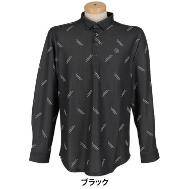 セントアンドリュース St ANDREWS　メンズ ロゴジャガード 長袖 ポロシャツ 042-2261901 ブラック