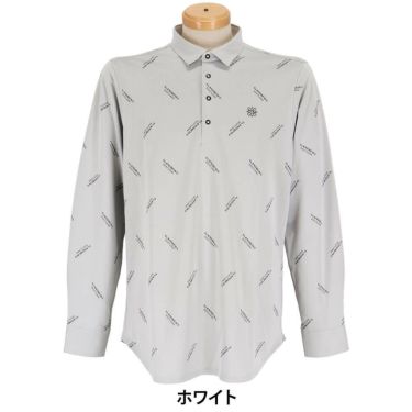 セントアンドリュース St ANDREWS　メンズ ロゴジャガード 長袖 ポロシャツ 042-2261901 ホワイト