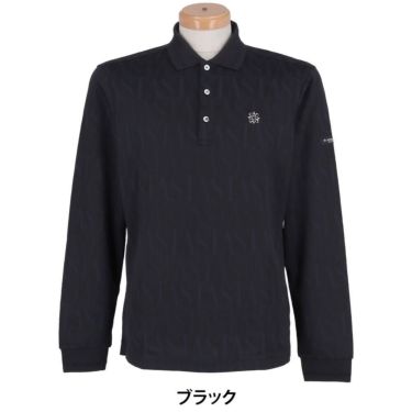 セントアンドリュース St ANDREWS　メンズ STAシルエット 総柄ジャガード 長袖 ポロシャツ 042-2261951 ブラック