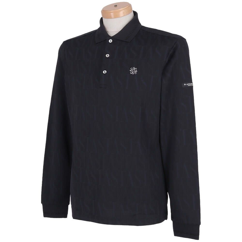 セントアンドリュース St ANDREWS　メンズ STAシルエット 総柄ジャガード 長袖 ポロシャツ 042-2261951 詳細3