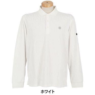 セントアンドリュース St ANDREWS　メンズ STAシルエット 総柄ジャガード 長袖 ポロシャツ 042-2261951 ホワイト